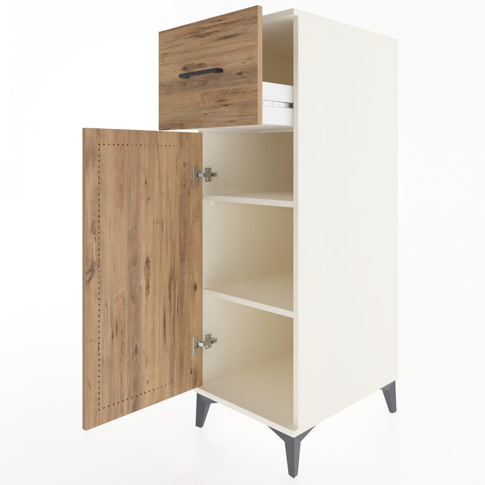 Woodntry Modüler Dolap Aytaşı 44x59x122 cm Kapaklı ve Çekmeceli KC4-1