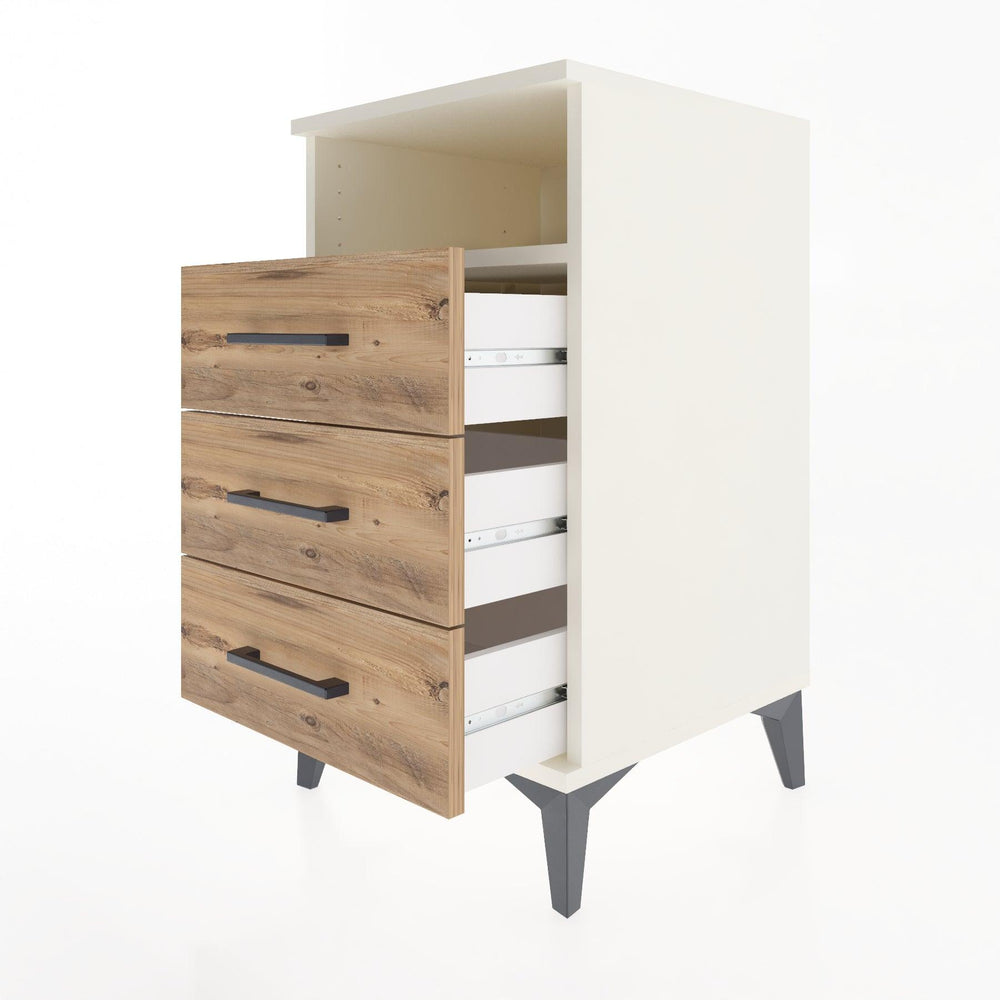 Woodntry Modüler Komodin Aytaşı 44x44x68 cm Çekmeceli ve Raflı CR4-1