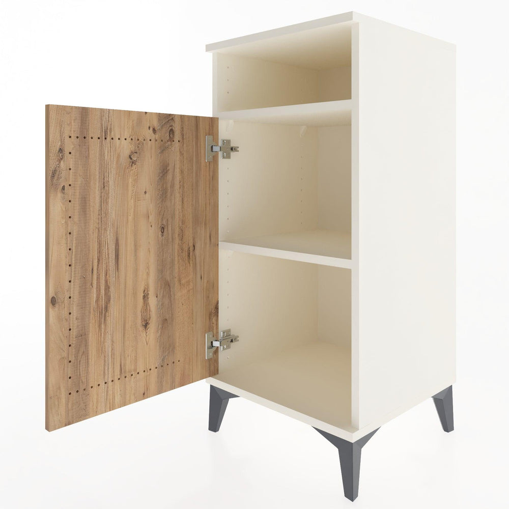 Woodntry Modular Nightstand Moonstone 44x44x84 cm with Cover and Shelf KR26-1