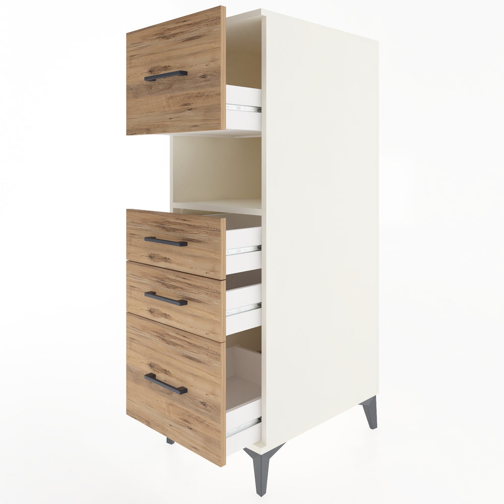 Woodntry Modular Cabinet Moonstone 44x59x122 cm with Drawers and Shelves CR104-1