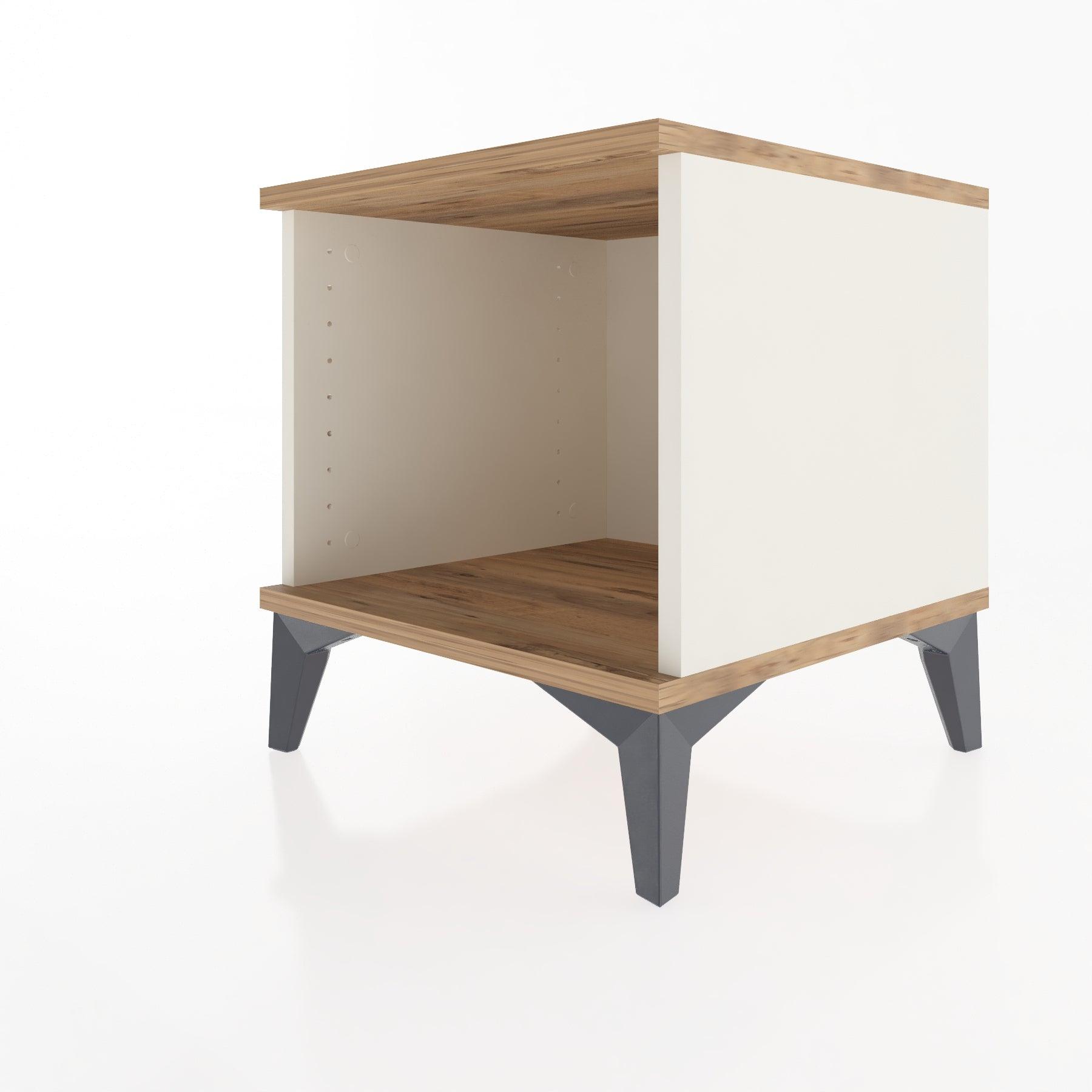 Woodntry Modular Nightstand Moonstone 44x44x36 cm with Shelf R4-1