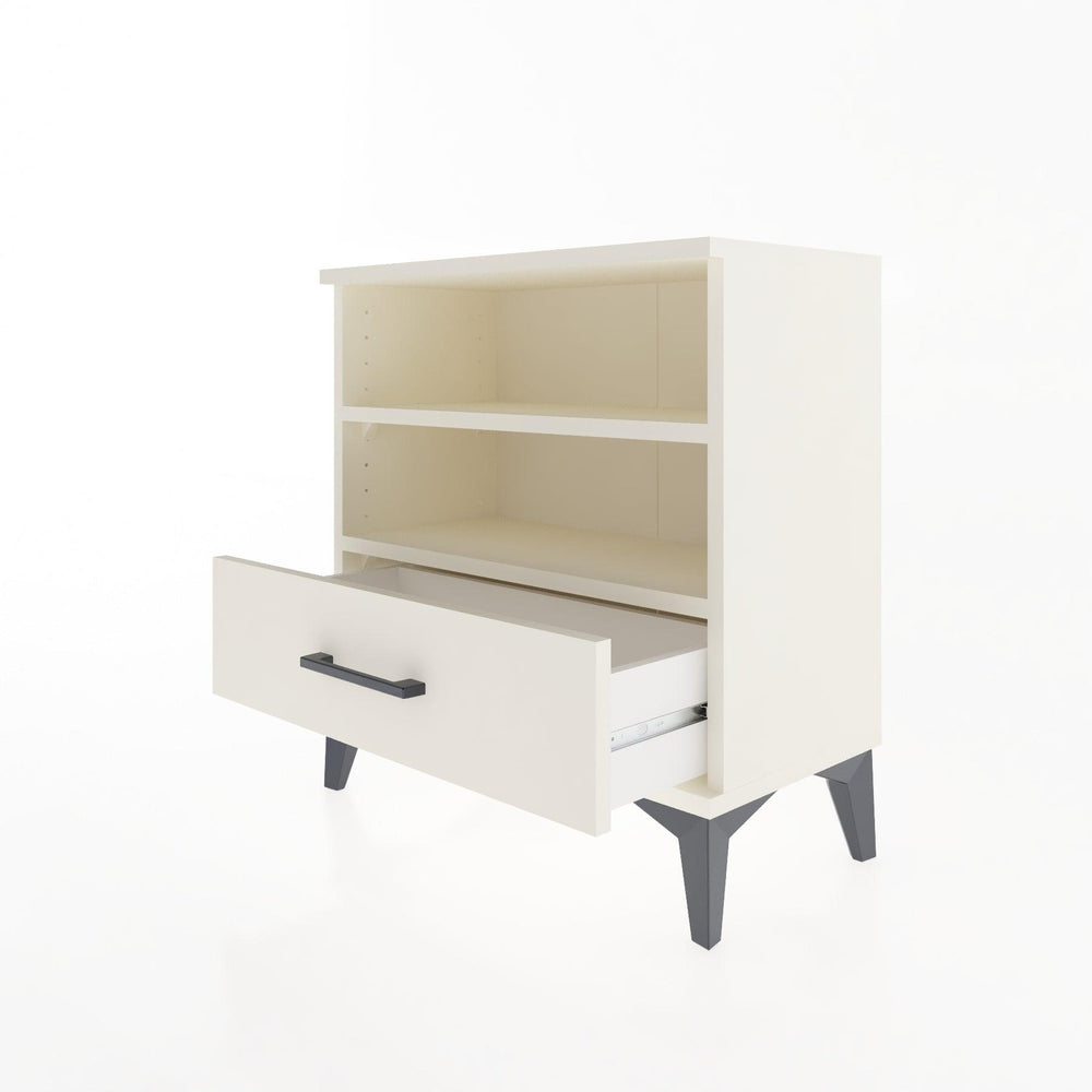 Woodntry Modular Nightstand Moonstone 60x30x52 cm with Drawer and Shelf CR4-1