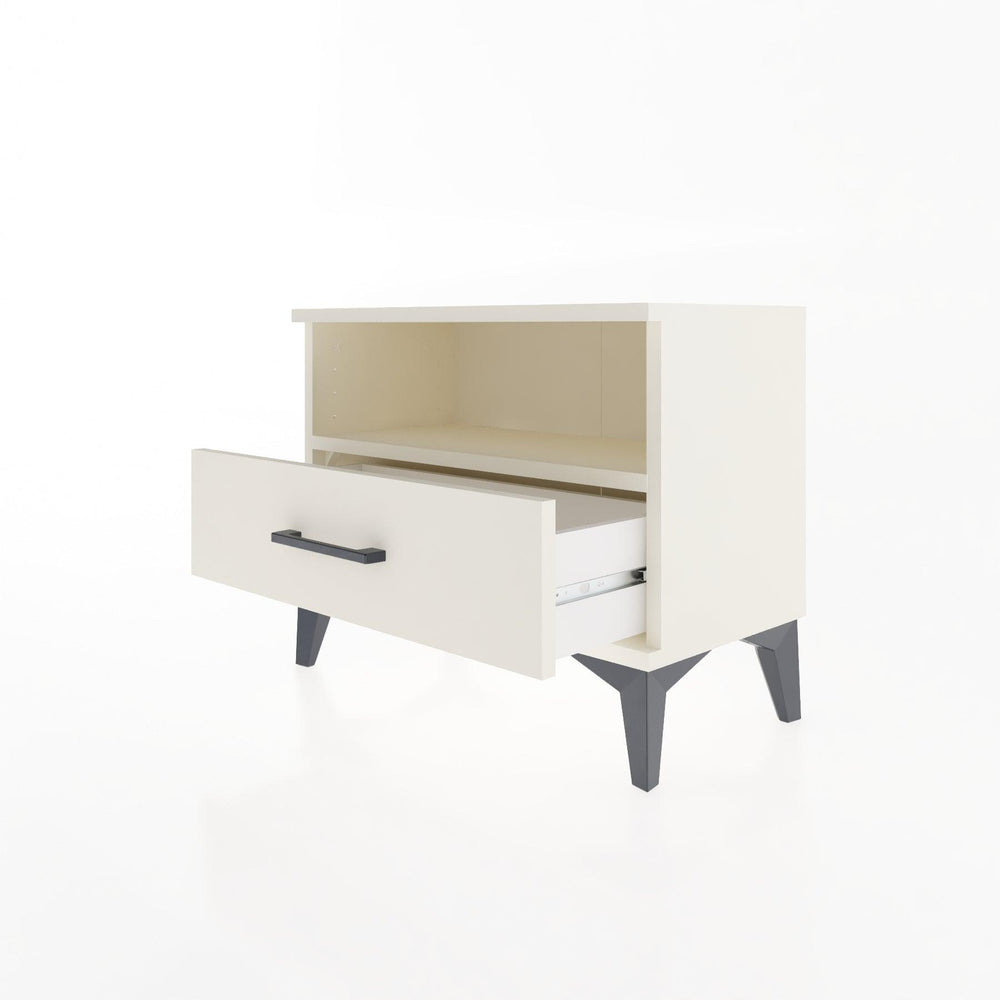 Woodntry Modular Nightstand Moonstone 60x30x36 cm with Drawer and Shelf CR4-1