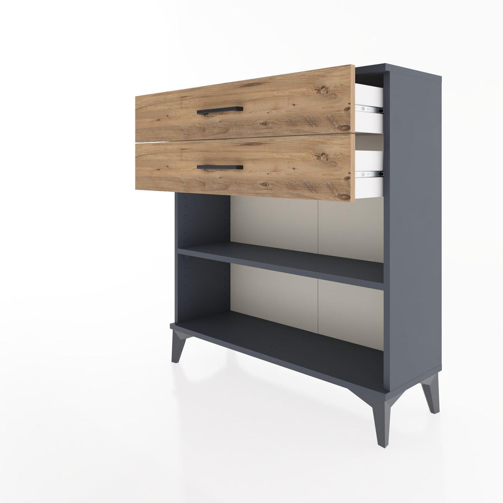 Woodntry Modular Dresser Anthracite 88x30x84 cm with Drawers and Shelves CR4-2