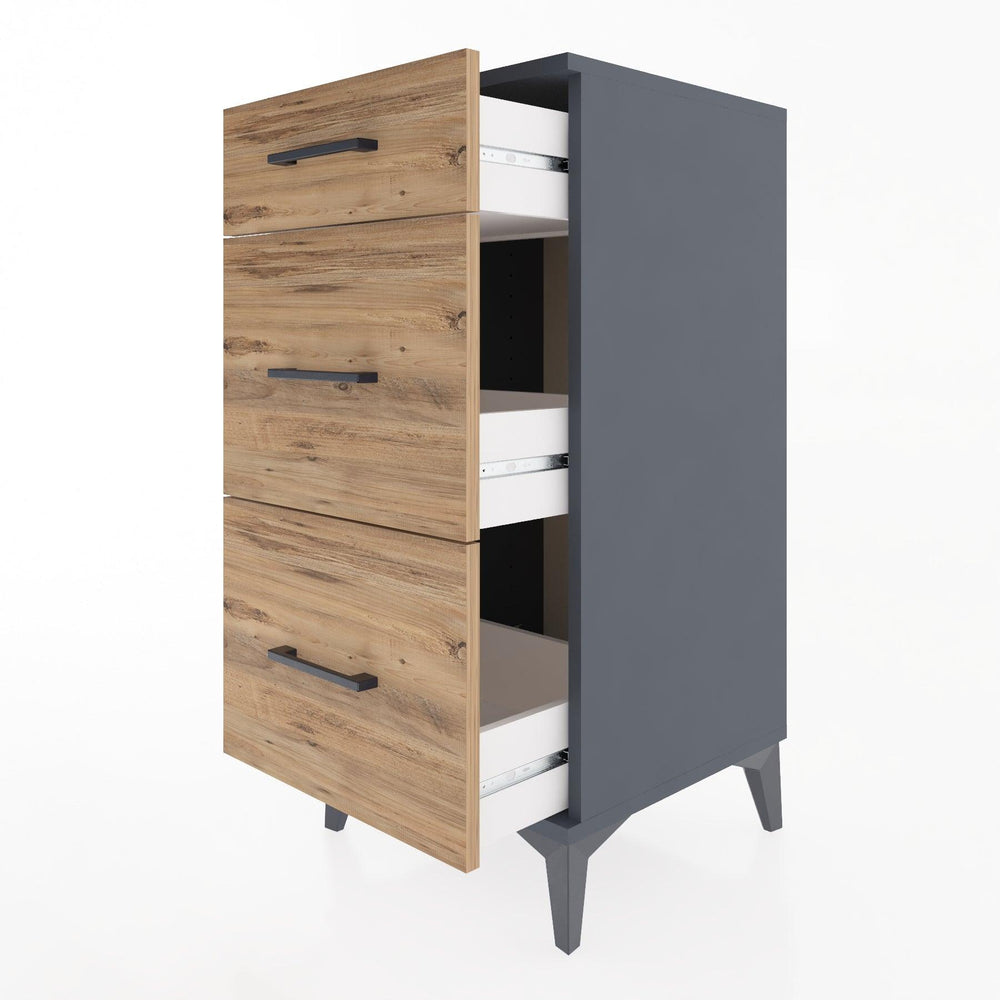 Woodntry Modular Nightstand Anthracite 44x44x84 cm Drawer C4-2