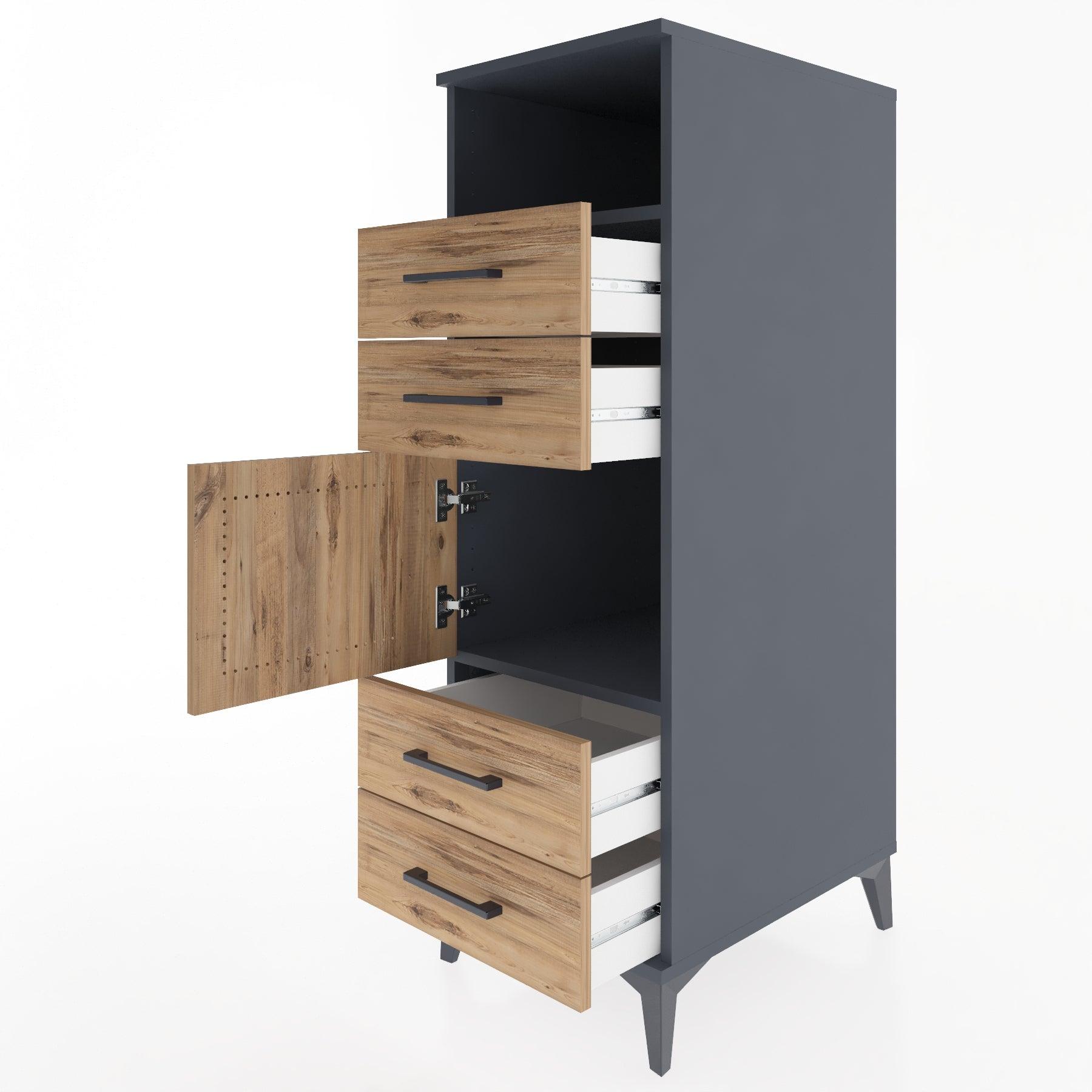 Woodntry Modular Cabinet Anthracite 44x30x122 cm Functional F54-2