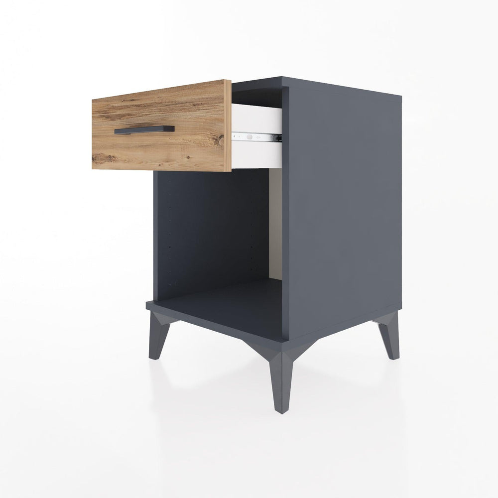 Woodntry Modular Nightstand Anthracite 44x44x52 cm with Drawers and Shelves CR4-2