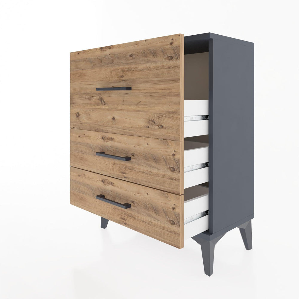 Woodntry Modular Nightstand Anthracite 60x30x68 cm Drawer C4-2