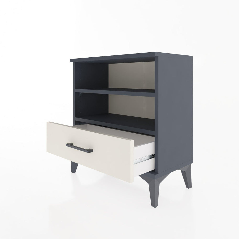 Woodntry Modular Nightstand Anthracite 60x30x52 cm with Drawers and Shelves CR4-2