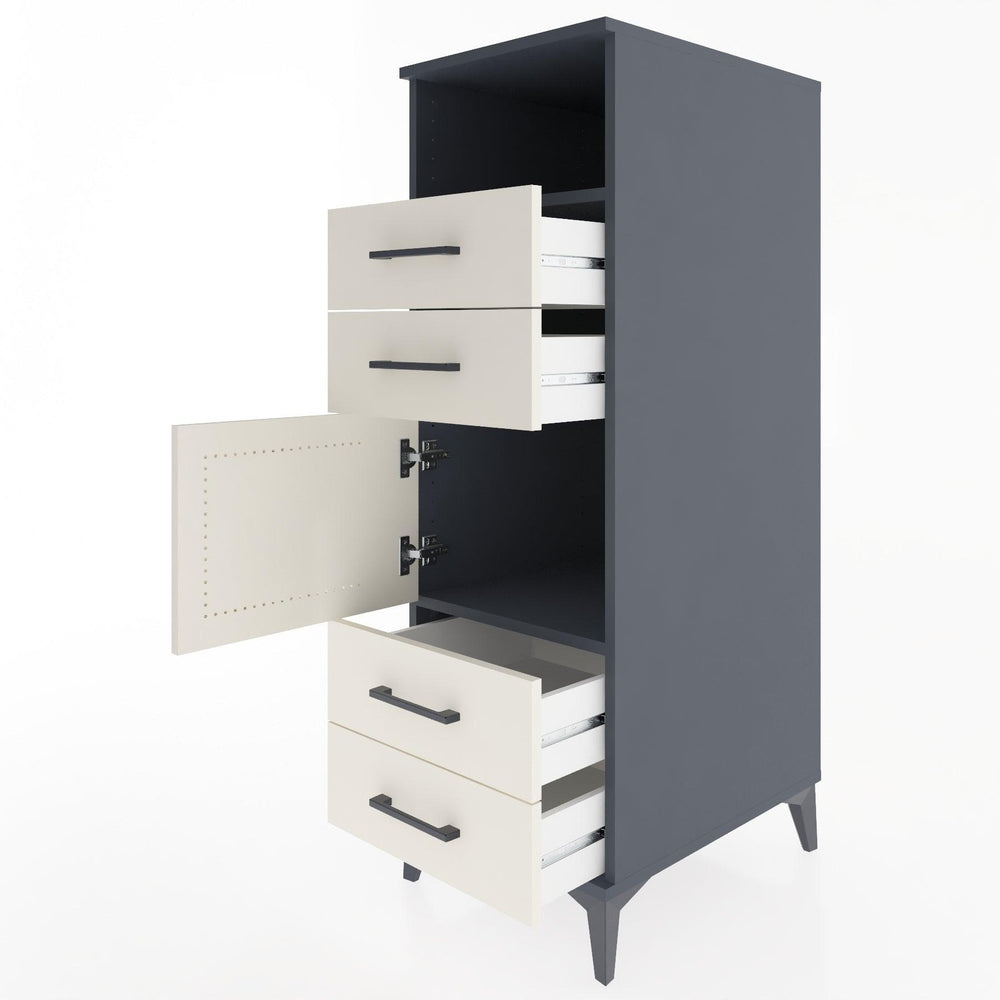 Woodntry Modüler Dolap Antrasit 44x30x122 cm Fonksiyonel F54-2