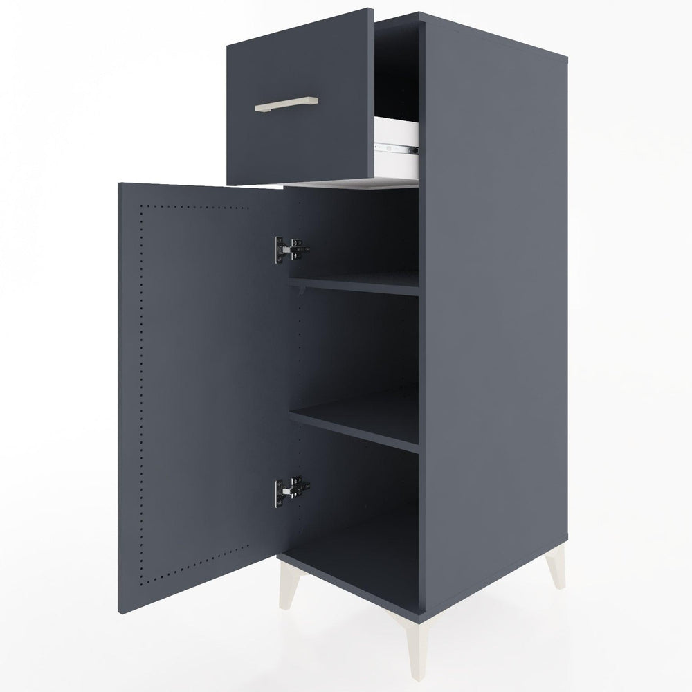 Woodntry Modular Cabinet Anthracite 44x30x122 cm with Doors and Drawers KC4-2