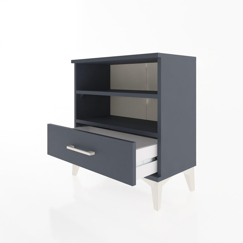 Woodntry Modular Nightstand Anthracite 60x30x52 cm with Drawers and Shelves CR4-2
