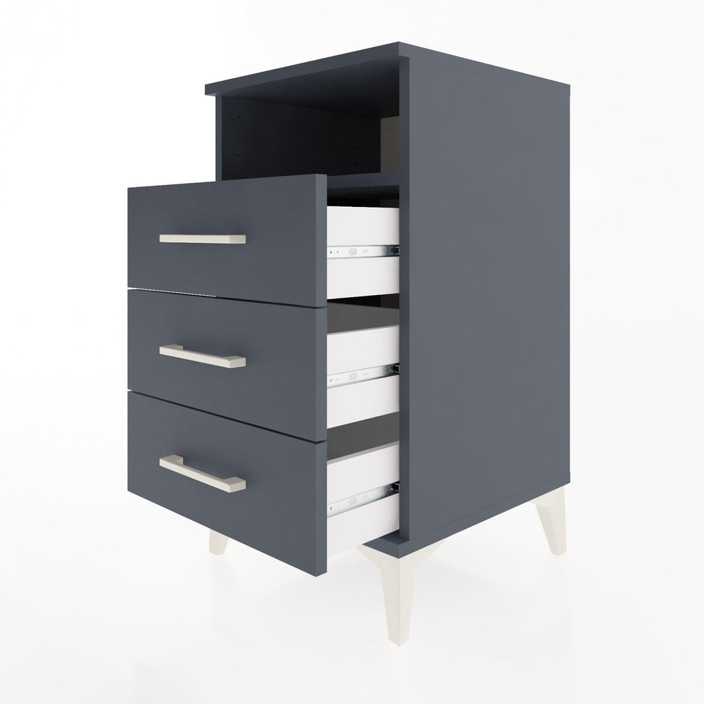 Woodntry Modular Nightstand Anthracite 44x44x68 cm with Drawers and Shelves CR4-2
