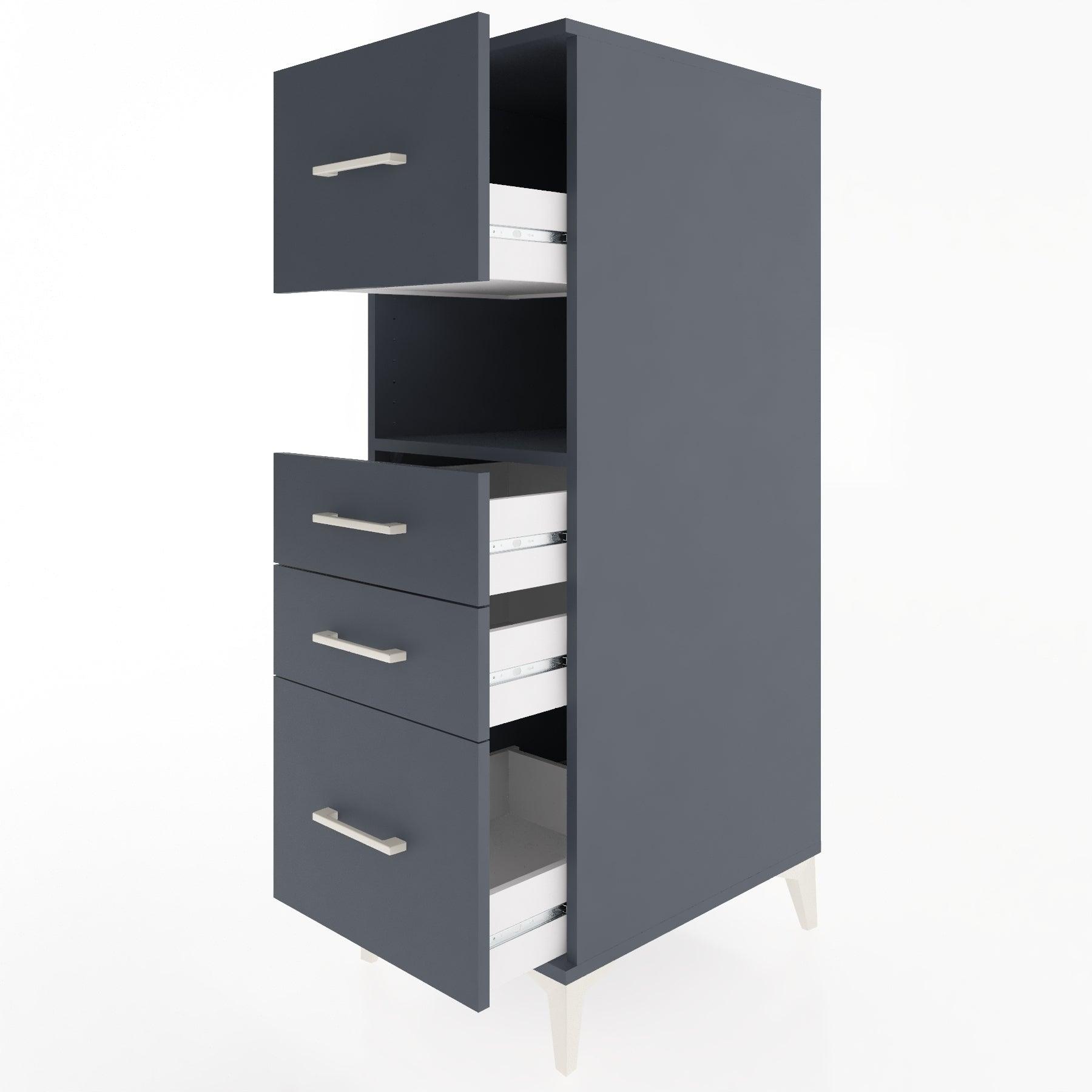 Woodntry Modular Cabinet Anthracite 44x30x122 cm with Drawers and Shelves CR104-2
