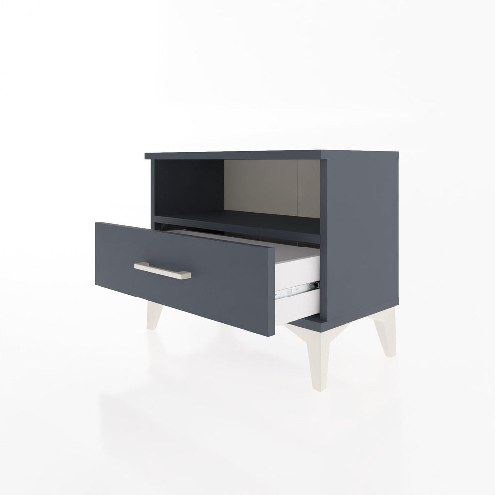 Woodntry Modular Nightstand Anthracite 60x30x36 cm with Drawers and Shelves CR4-2