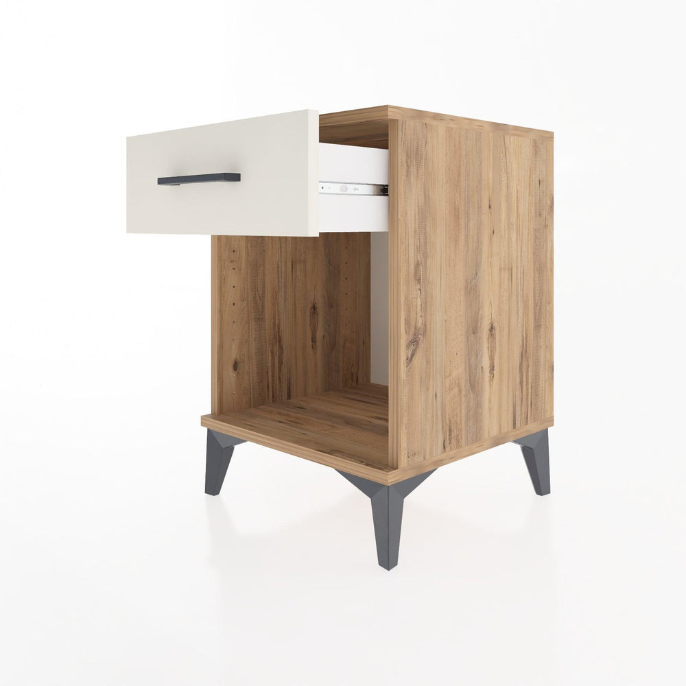 Woodntry Modular Nightstand Pine 44x44x52 cm with Drawers and Shelves CR4-3