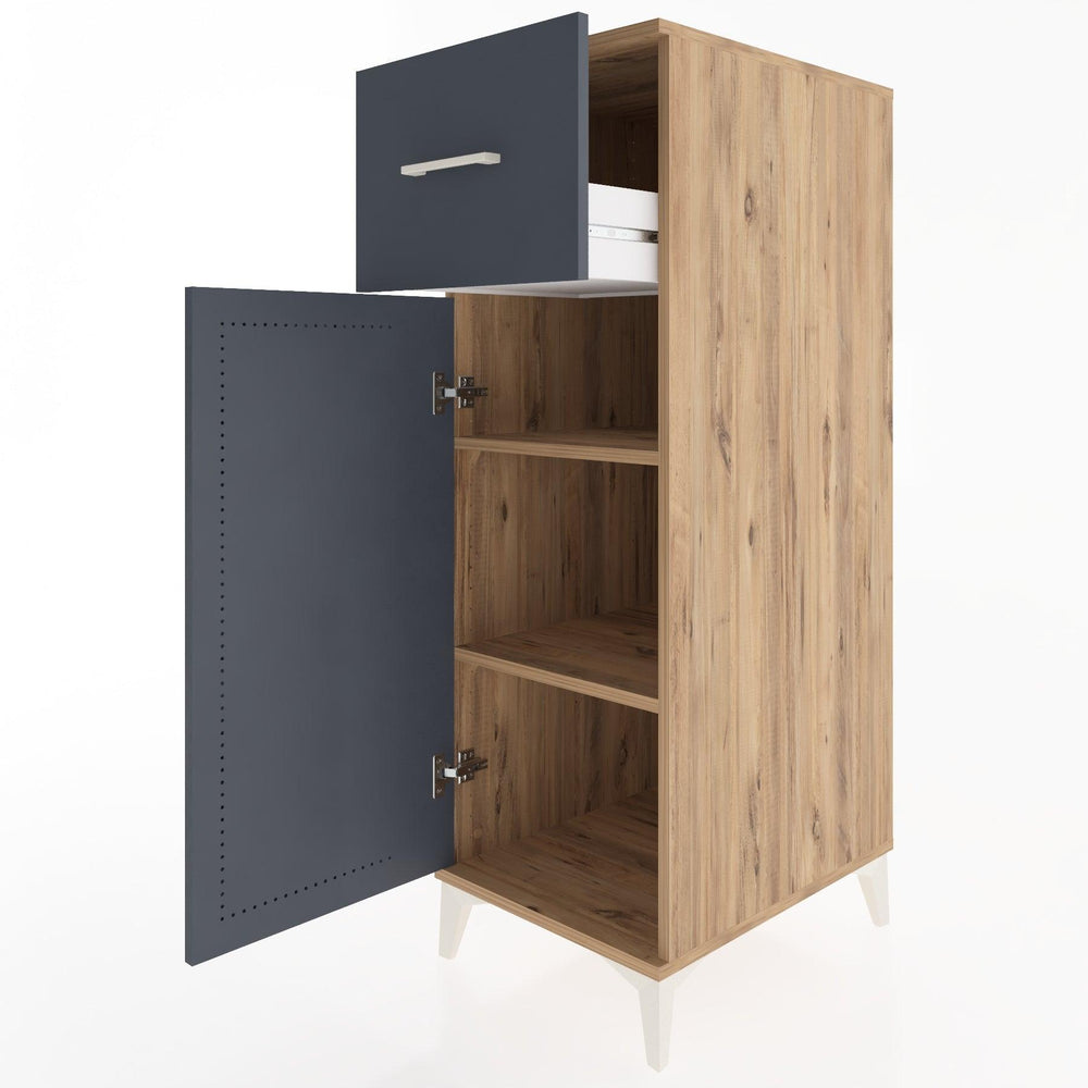 Woodntry Modular Cabinet Pine 44x30x122 cm with Doors and Drawers KC4-3