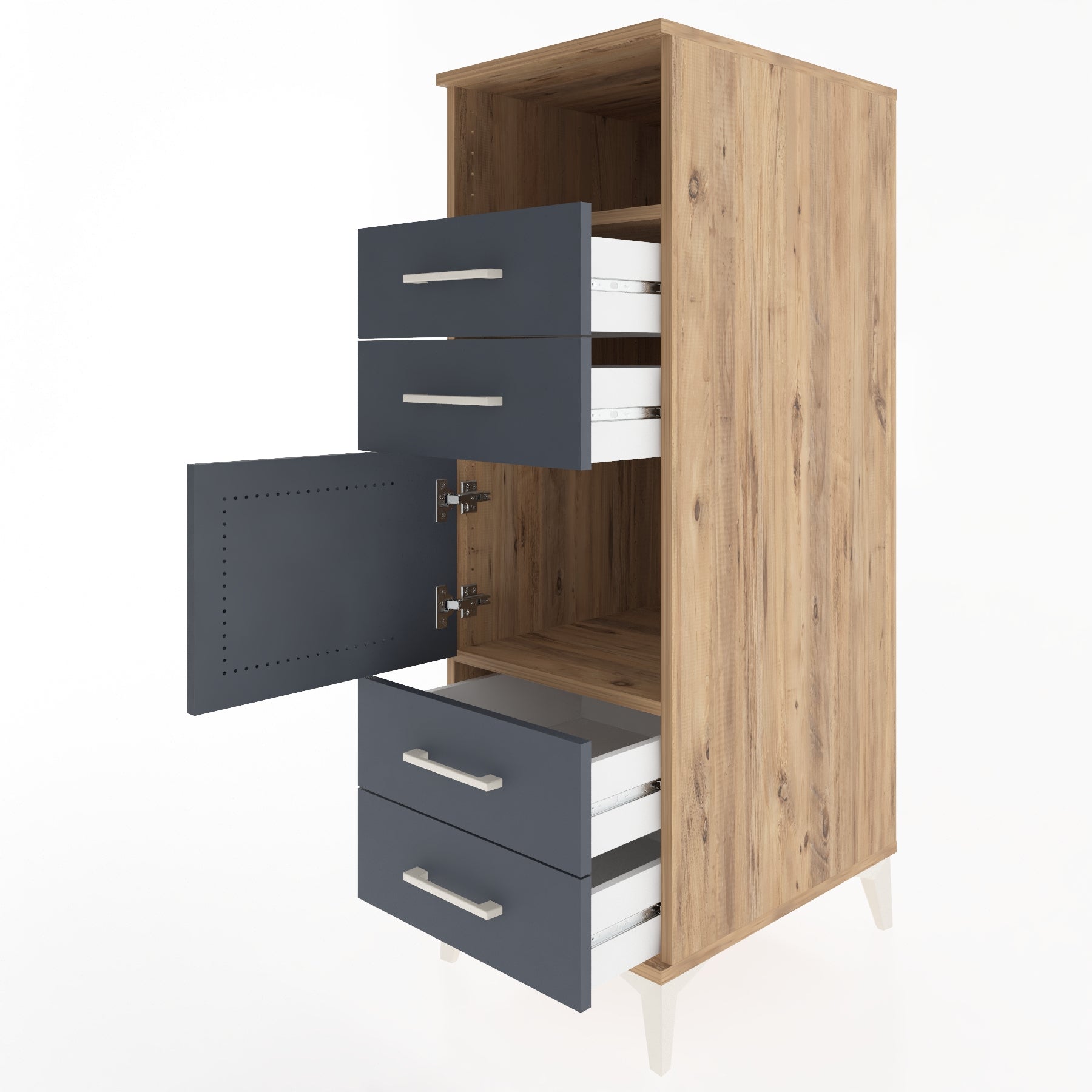 Woodntry Modüler Dolap Çam 44x59x122 cm Fonksiyonel F54-3