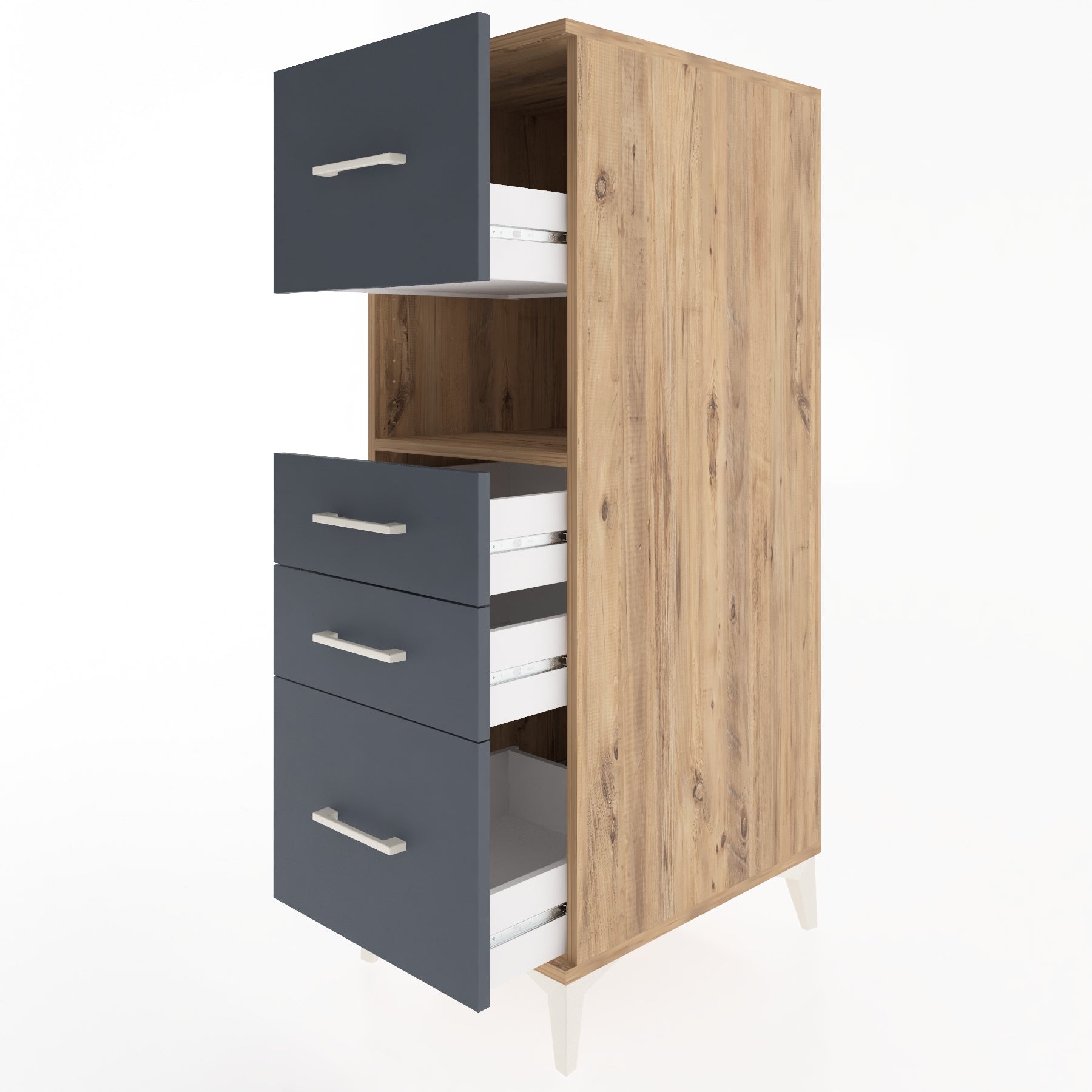 Woodntry Modular Cabinet Pine 44x59x122 cm with Drawers and Shelves CR104-3
