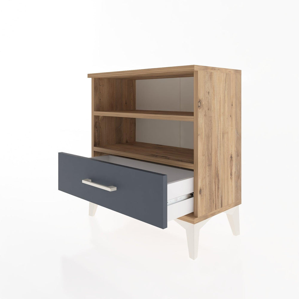 Woodntry Modular Nightstand Pine 60x30x52 cm with Drawers and Shelves CR4-3