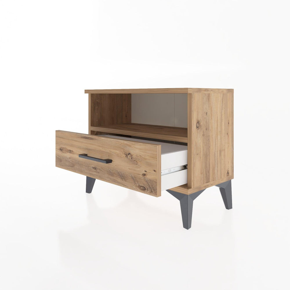 Woodntry Modular Nightstand Pine 60x30x36 cm with Drawers and Shelves CR4-3