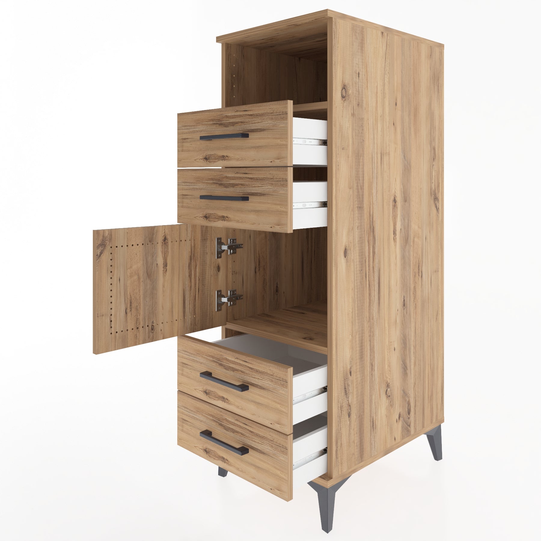 Woodntry Modüler Dolap Çam 44x59x122 cm Fonksiyonel F54-3