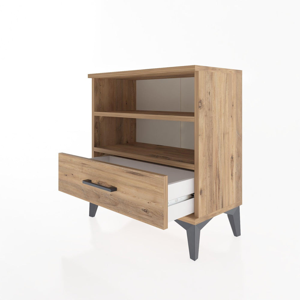 Woodntry Modular Nightstand Pine 60x30x52 cm with Drawers and Shelves CR4-3