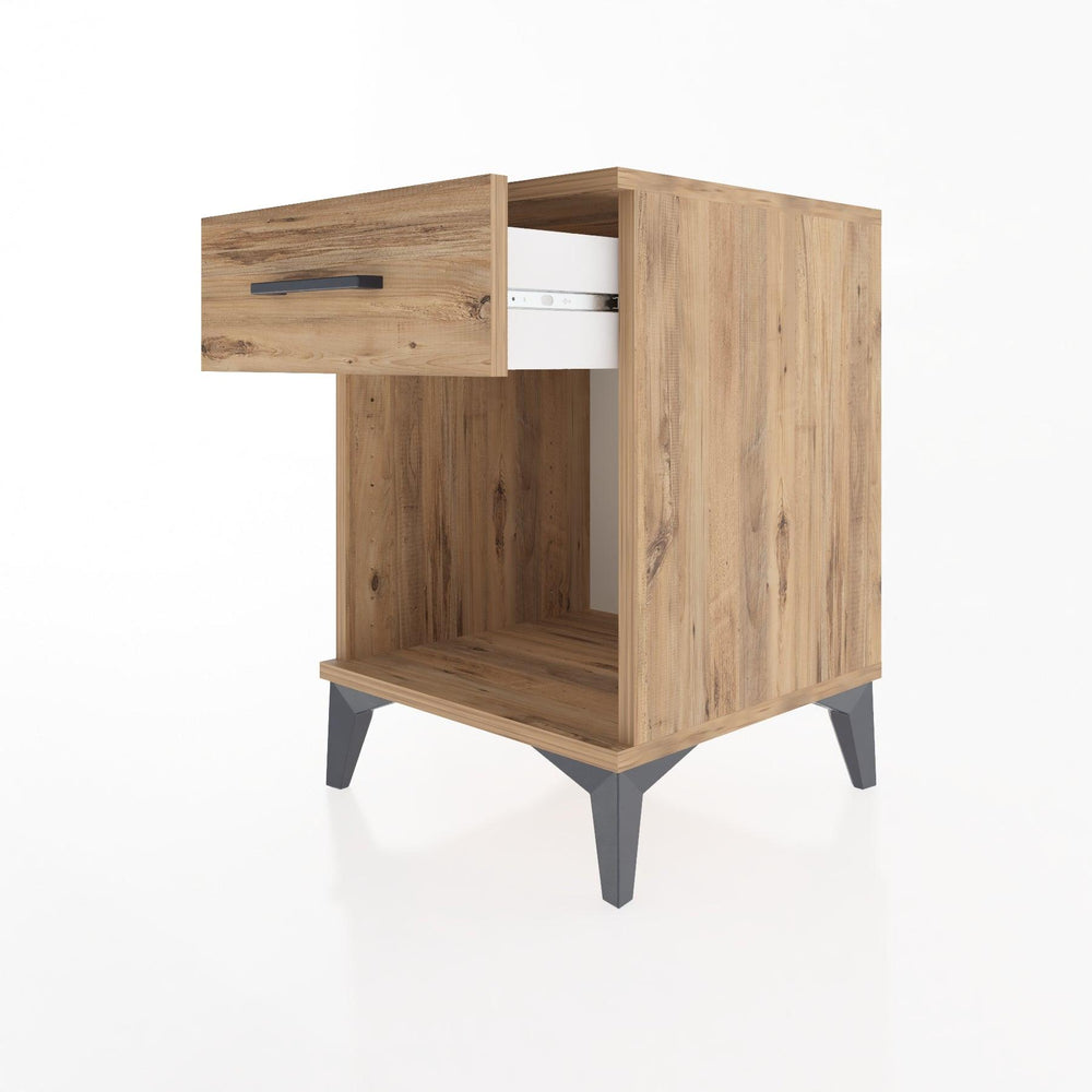 Woodntry Modular Nightstand Pine 44x44x52 cm with Drawers and Shelves CR4-3