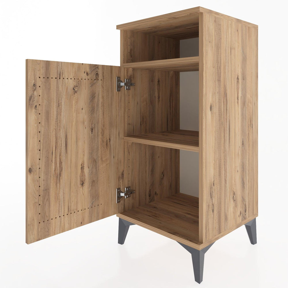 Woodntry Modular Nightstand Pine 44x44x84 cm with Cover and Shelf KR26-3
