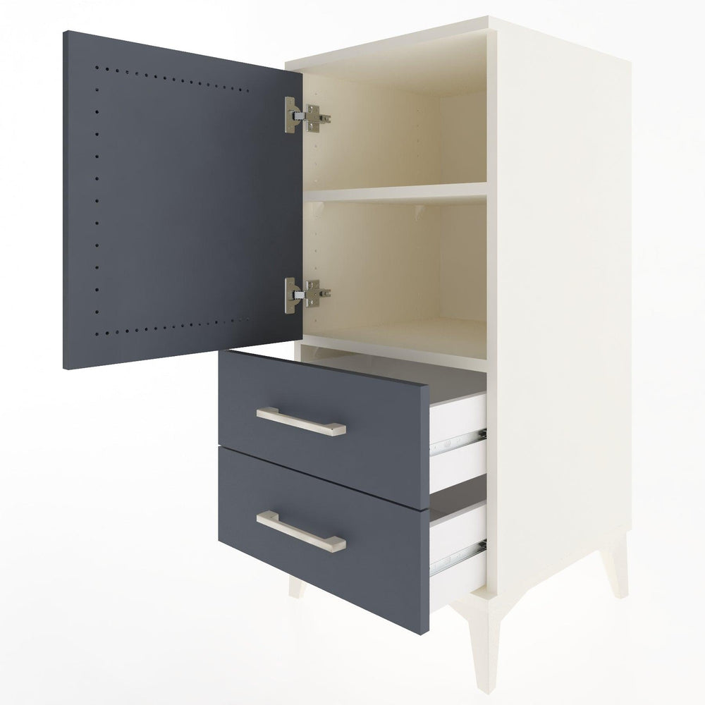 Woodntry Modular Nightstand Moonstone 44x44x84 cm with Cover and Drawer KC27-1