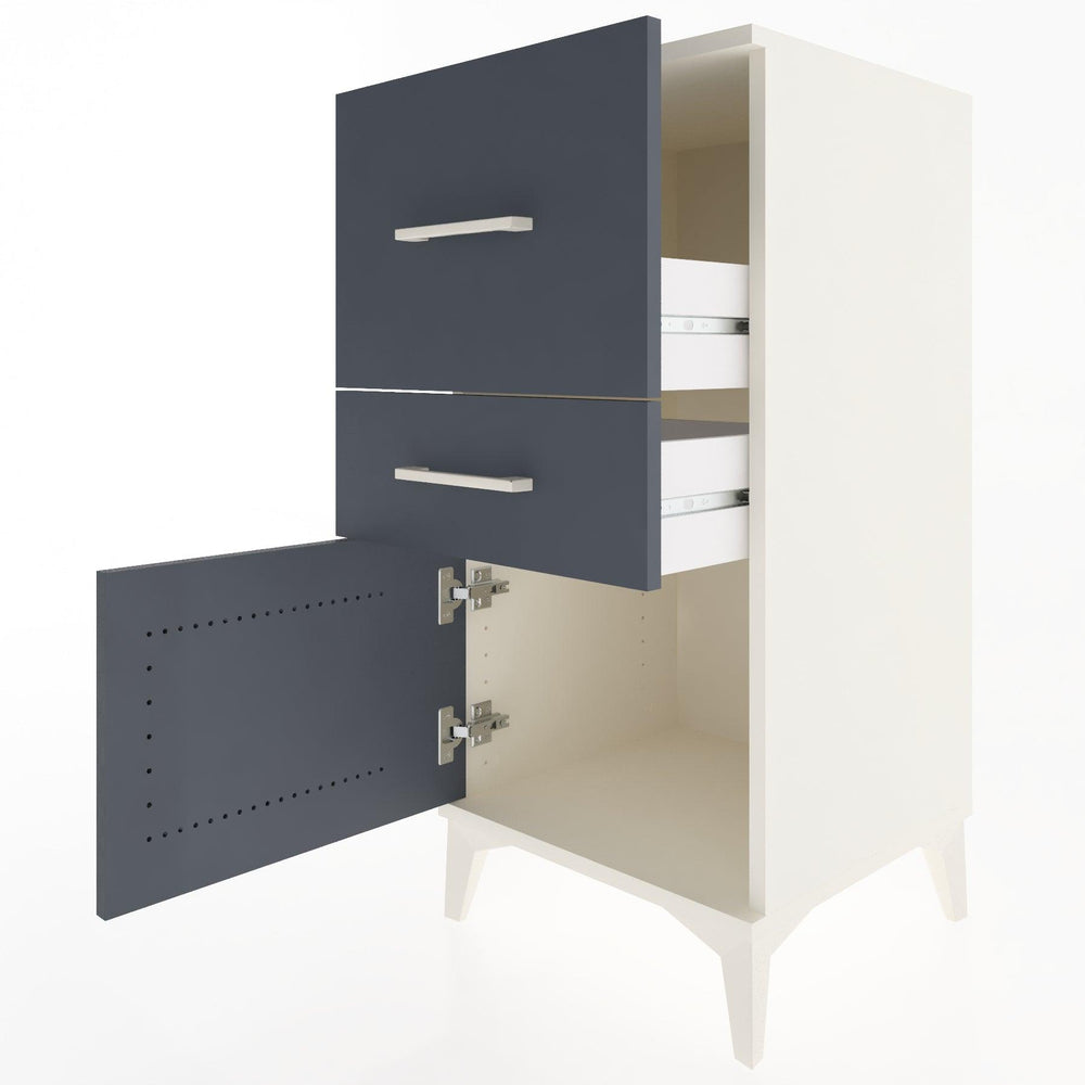 Woodntry Modular Nightstand Moonstone 44x44x84 cm with Cover and Drawer KC49-1