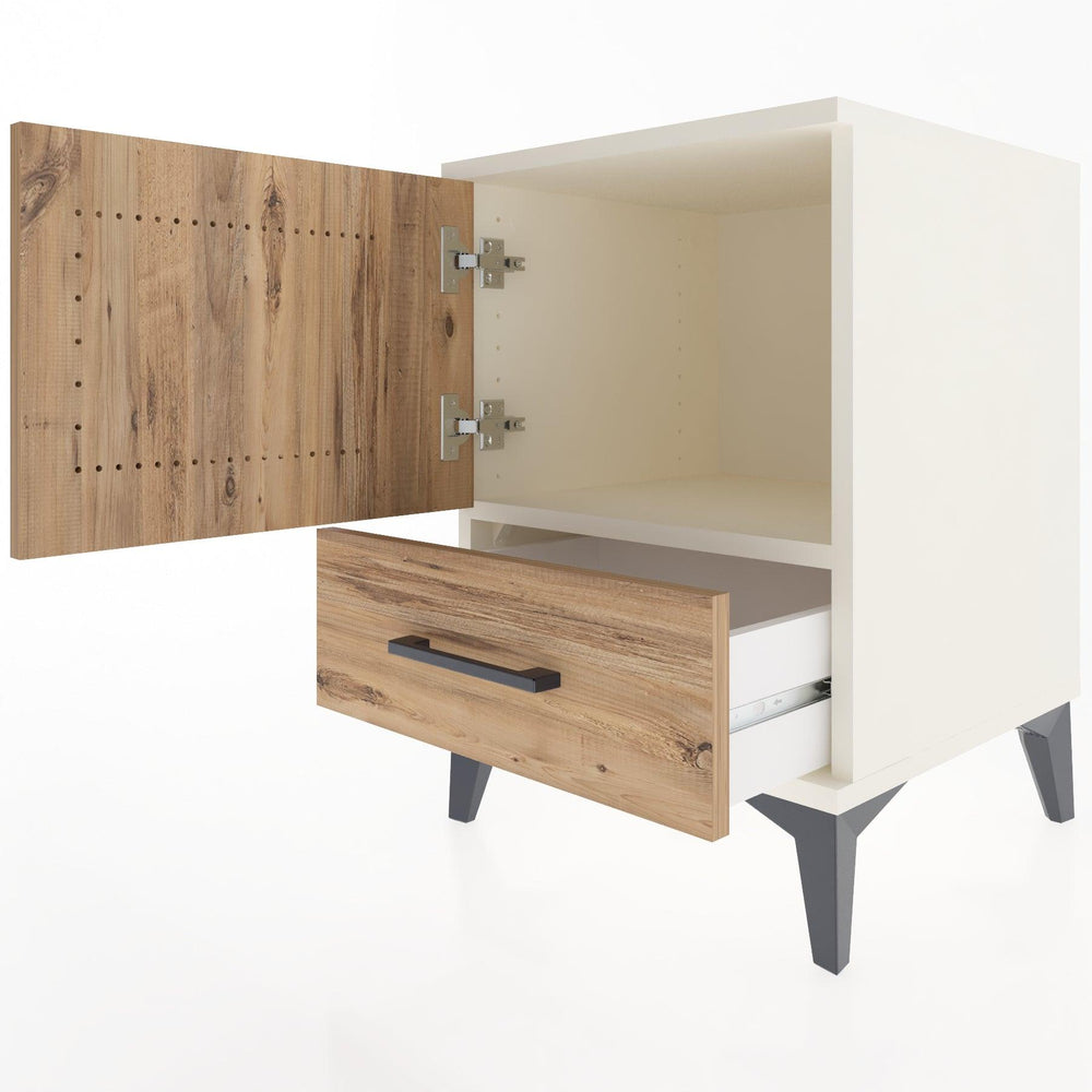 Woodntry Modular Nightstand Moonstone 44x44x52 cm with Cover and Drawer KC5-1