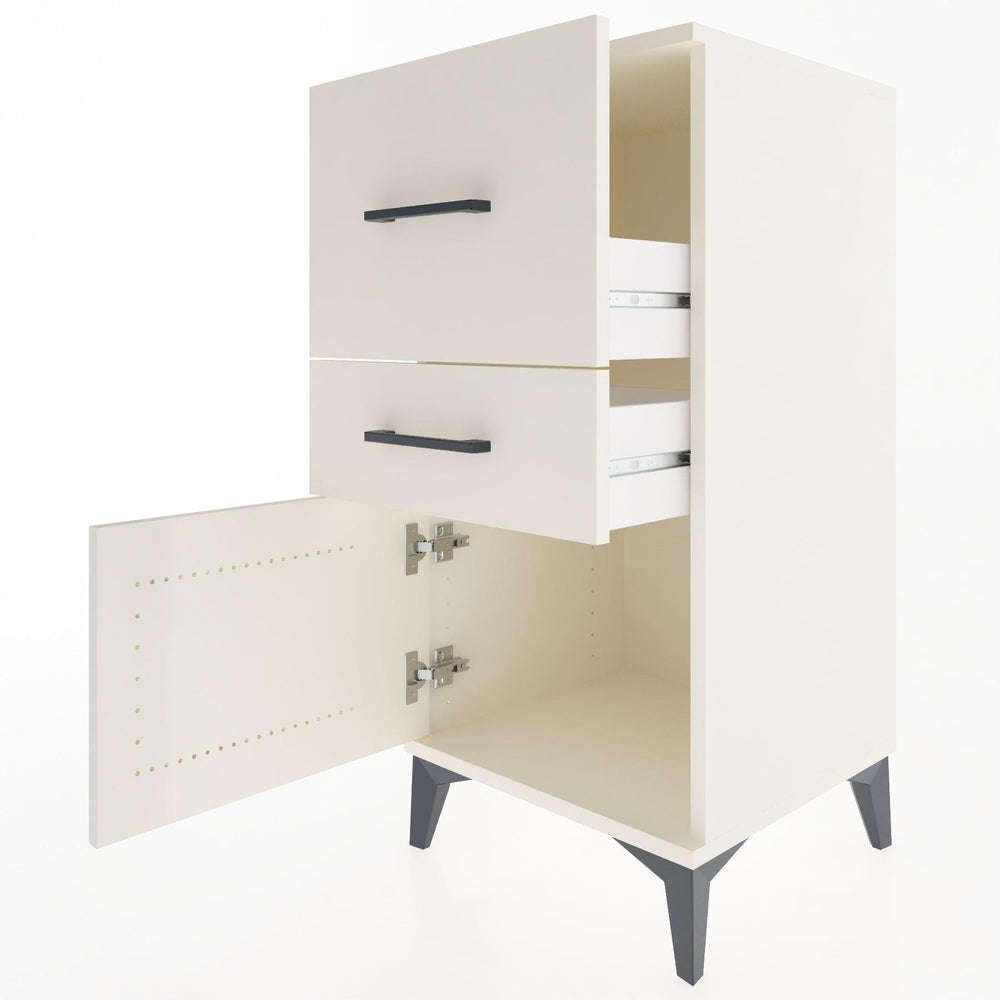 Woodntry Modular Nightstand Moonstone 44x44x84 cm with Cover and Drawer KC49-1
