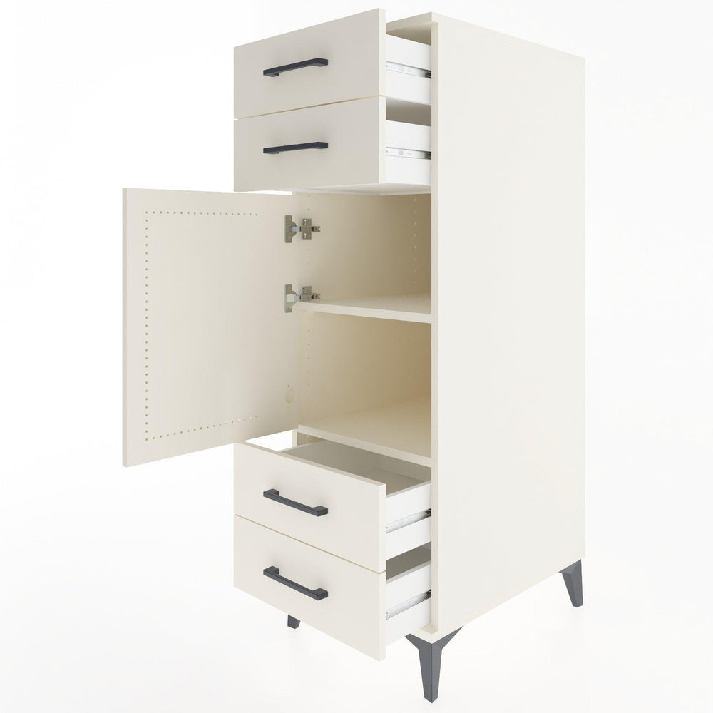 Woodntry Modüler Dolap Aytaşı 44x30x122 cm Kapaklı ve Çekmeceli KC55-1