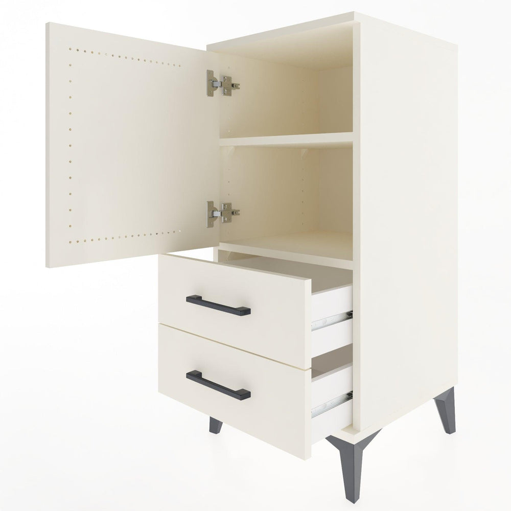Woodntry Modular Nightstand Moonstone 44x44x84 cm with Cover and Drawer KC27-1
