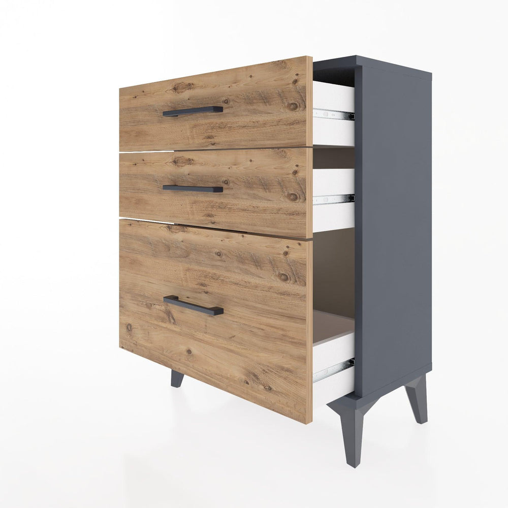 Woodntry Modular Nightstand Anthracite 60x30x68 cm Drawer C5-2