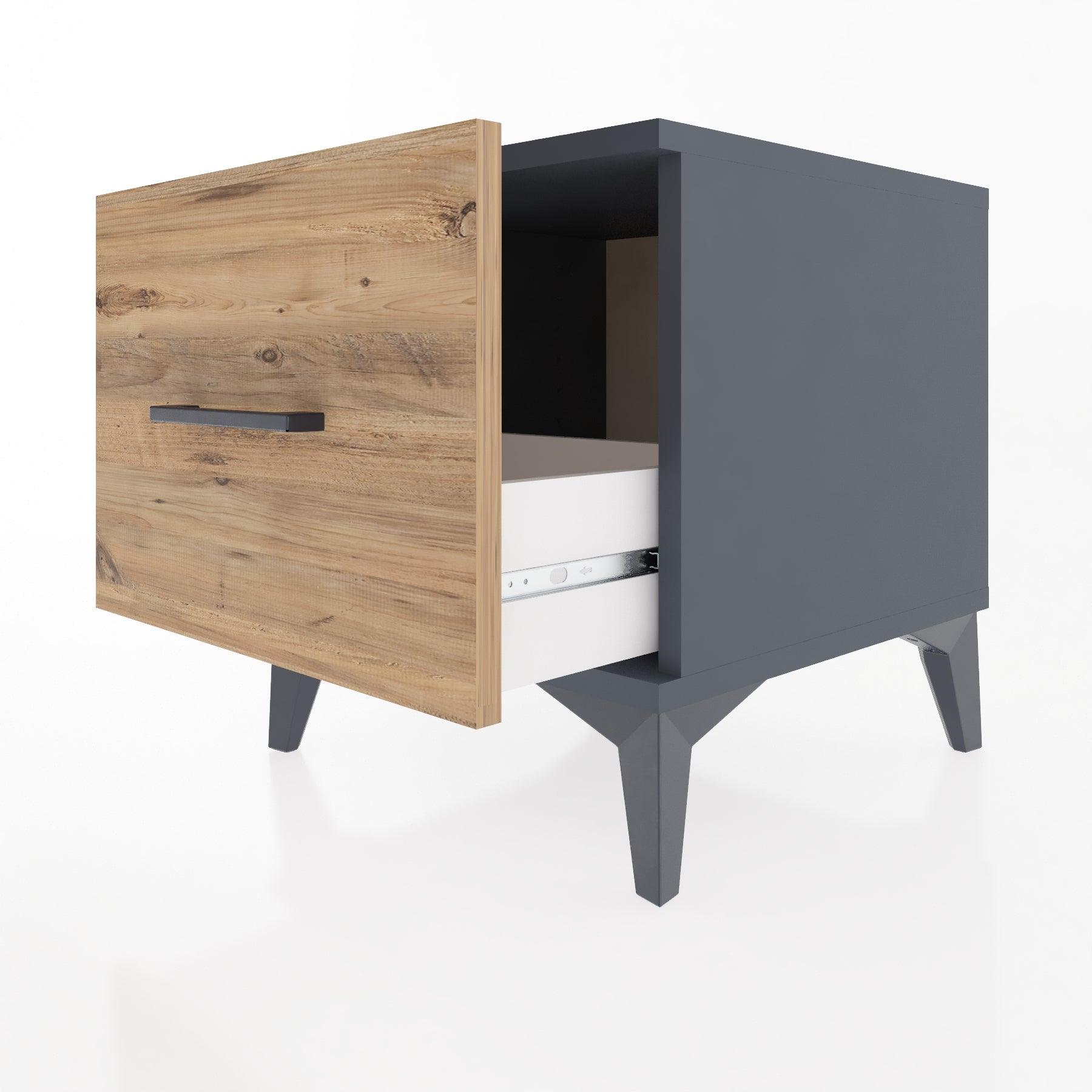 Woodntry Modular Nightstand Anthracite 44x44x36 cm Drawer C5-2