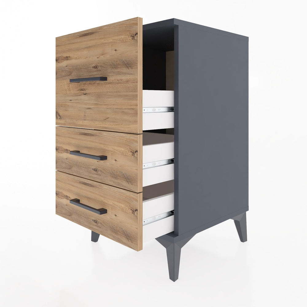 Woodntry Modular Nightstand Anthracite 44x44x68 cm Drawer C5-2