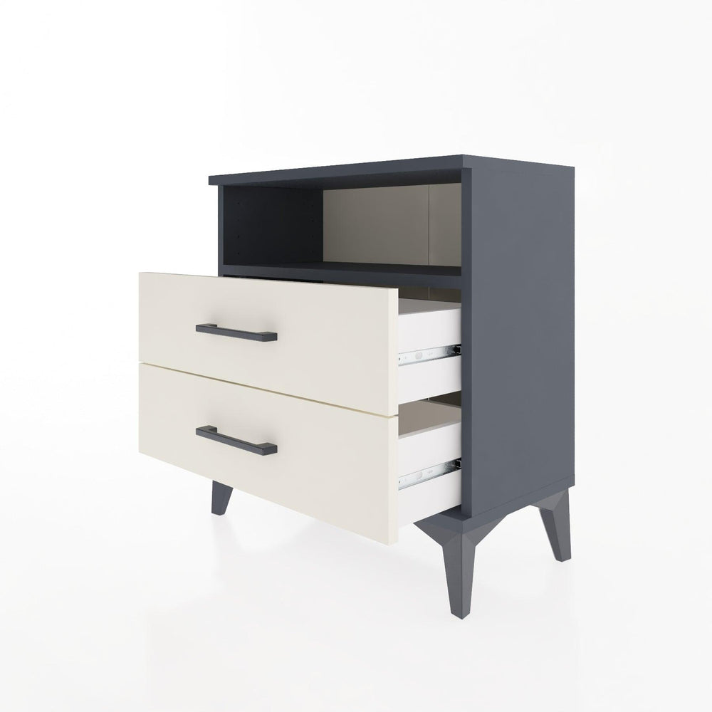 Woodntry Modular Nightstand Anthracite 60x30x52 cm with Drawers and Shelves CR5-2