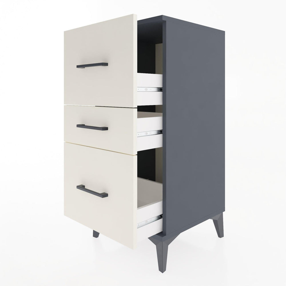 Woodntry Modüler Komodin Antrasit 44x44x84 cm Çekmeceli C5-2