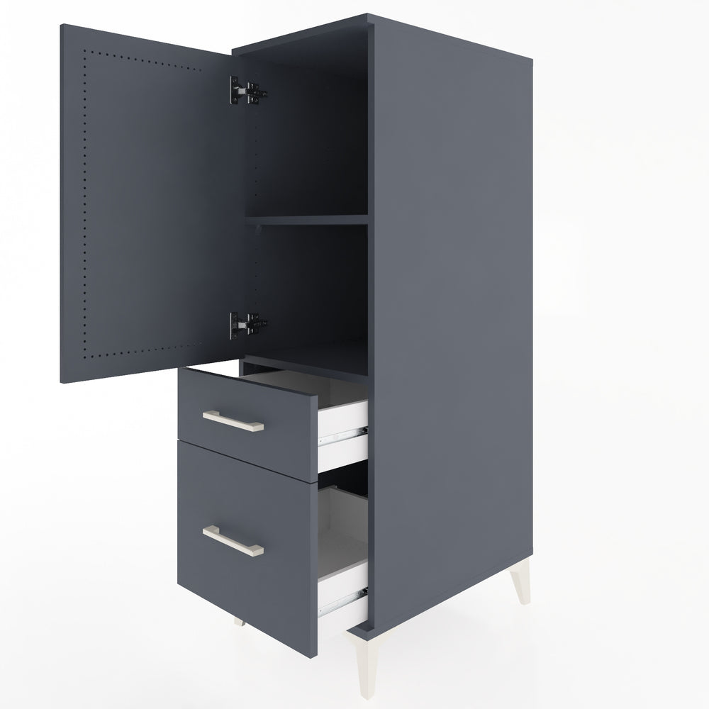 Woodntry Modular Cabinet Anthracite 44x59x122 cm with Doors and Drawers KC105-2