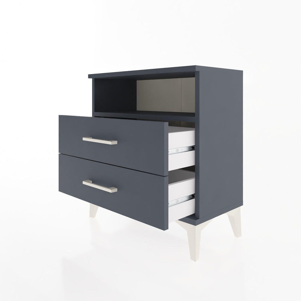 Woodntry Modular Nightstand Anthracite 60x30x52 cm with Drawers and Shelves CR5-2