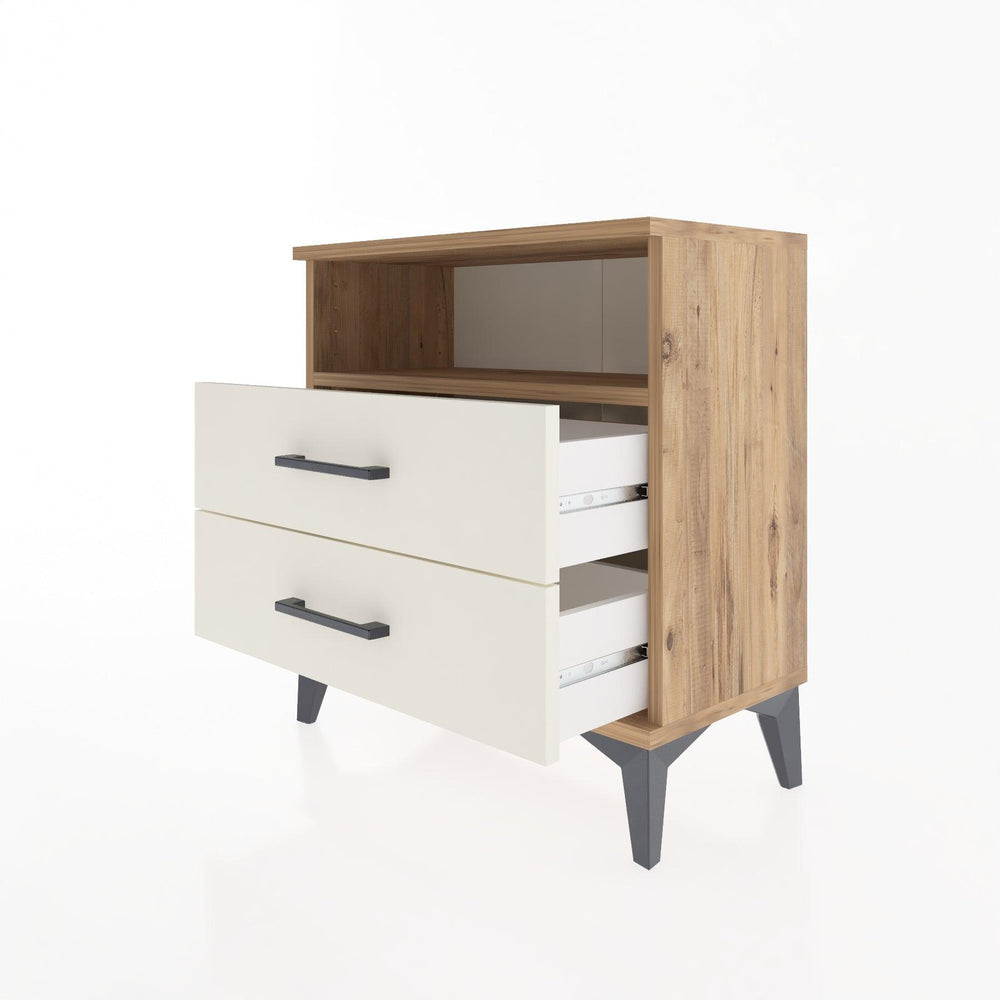 Woodntry Modular Nightstand Pine 60x30x52 cm with Drawers and Shelves CR5-3