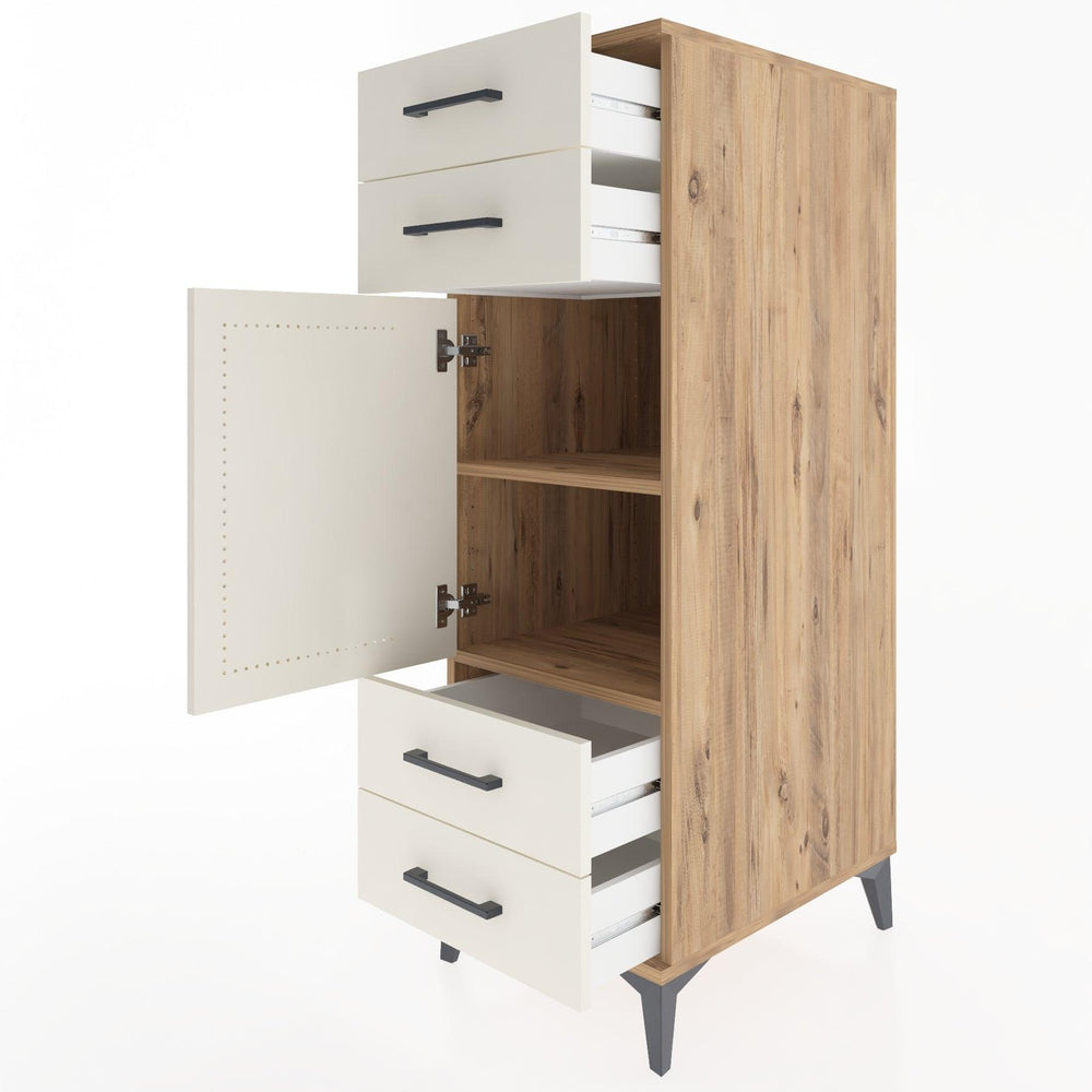 Woodntry Modular Cabinet Pine 44x59x122 cm with Doors and Drawers KC5-3