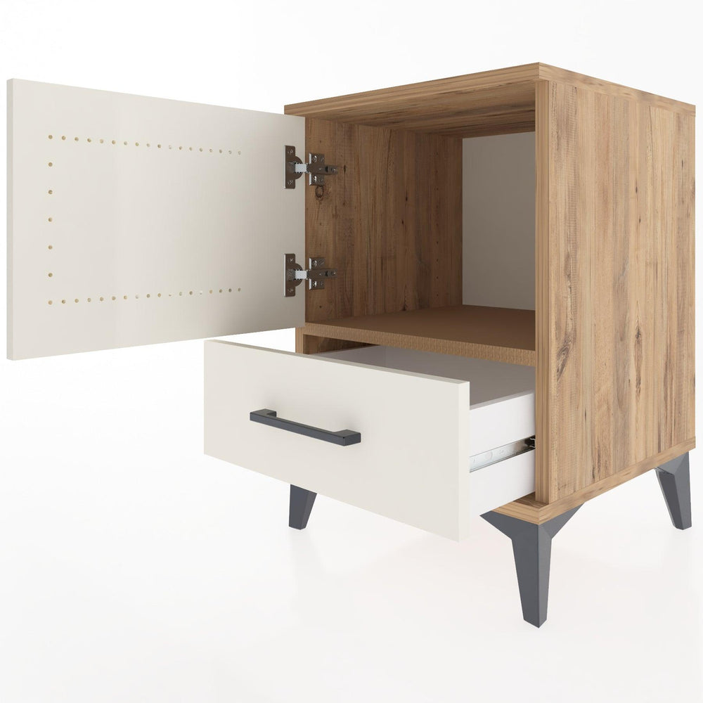 Woodntry Modular Nightstand Pine 44x44x52 cm with Cover and Drawer KC5-3