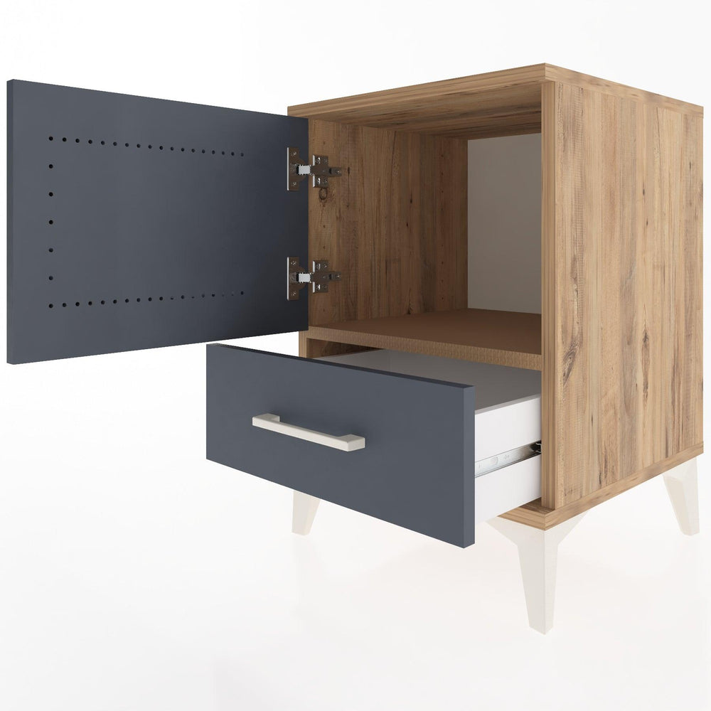 Woodntry Modular Nightstand Pine 44x44x52 cm with Cover and Drawer KC5-3