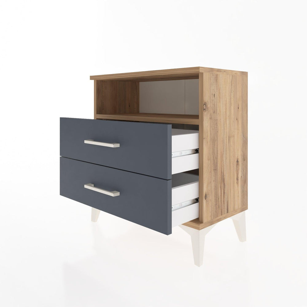 Woodntry Modular Nightstand Pine 60x30x52 cm with Drawers and Shelves CR5-3