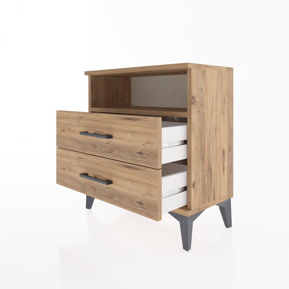 Woodntry Modular Nightstand Pine 60x30x52 cm with Drawers and Shelves CR5-3