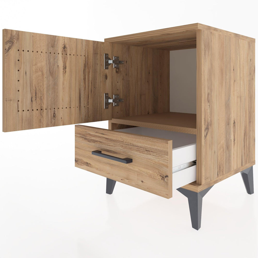 Woodntry Modular Nightstand Pine 44x44x52 cm with Cover and Drawer KC5-3