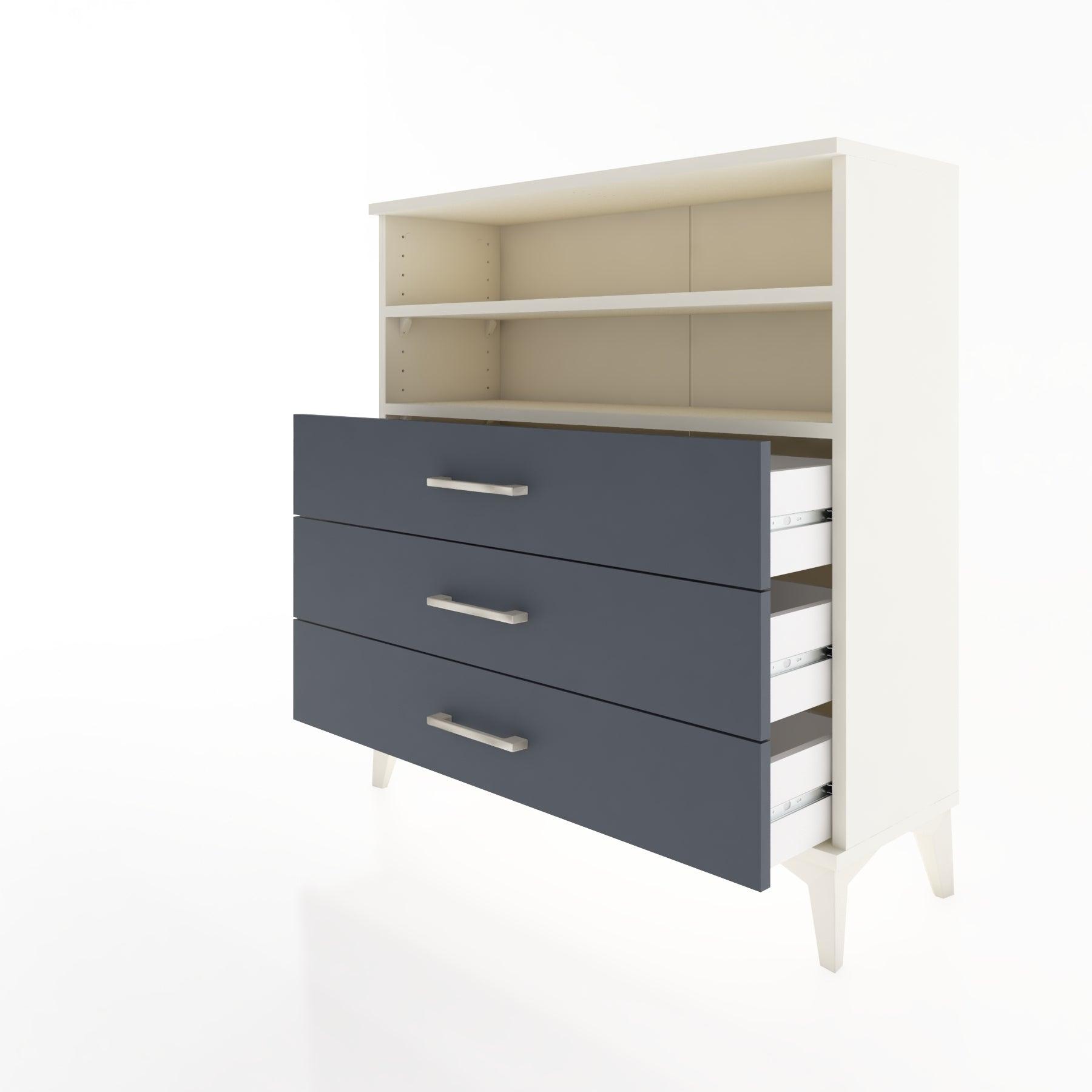 Woodntry Modular Dresser Moonstone 88x30x84 cm with Drawers and Shelves CR6-1